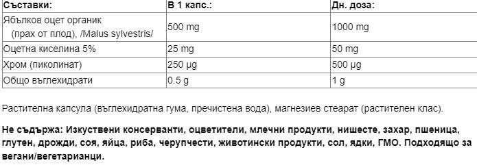 Fermentirani jabučni ocat 500 mg | Plus Chromium 250 mcg - 90 kapsula