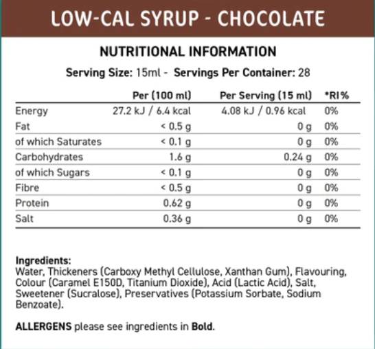 Fit Cuisine Low-Cal sirup | Čokolada - 425 ml