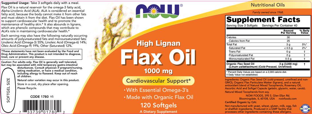 Laneno ulje (s visokim udjelom lignana) 1000 mg - 120 gel kapsula