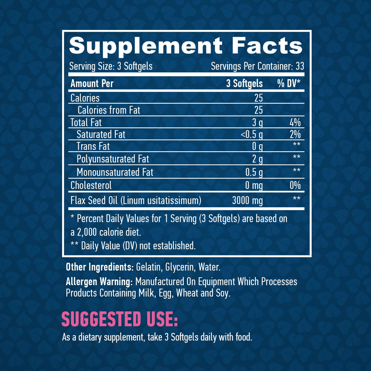 Organsko laneno ulje 1000mg./100 mekih gelova