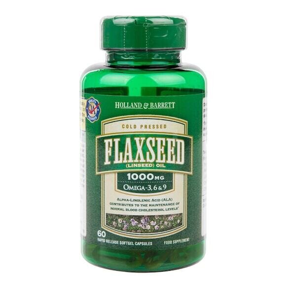 Hladno prešano laneno ulje (Ulje lanenog sjemena) 1000 mg 60 kapsula HOLLAND & BARRETT