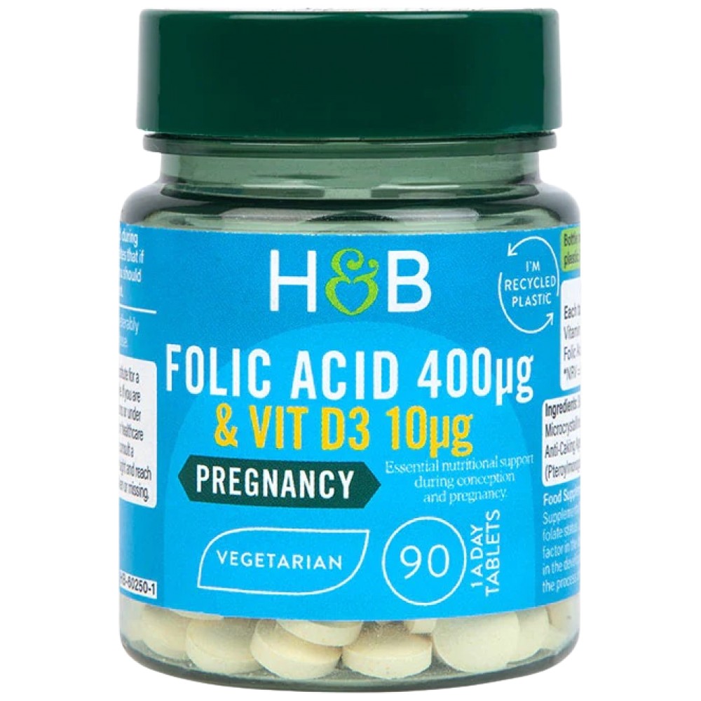 Folna kiselina 400 mcg | S vitaminom D3 10 mcg - 90 tableta