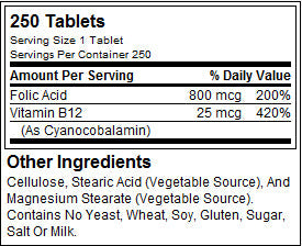 Folna kiselina 800 mcg - 250 tableta