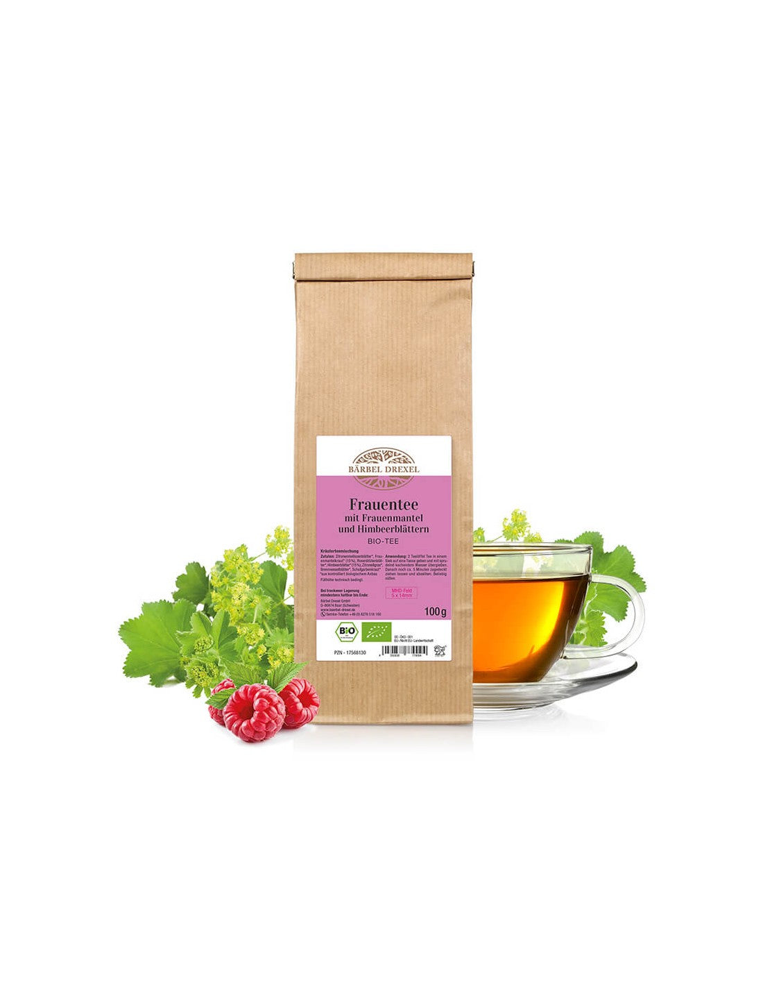 Frauentee mit Frauenmantel und Himbeerblättern Bio-Tee - Bio čaj za hormonsku ravnotežu žena, 100 g <tc>Bärbel Drexel</tc>