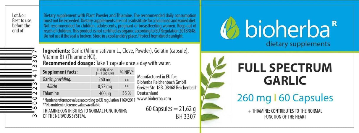 Full Spectrum češnjak 260 mg - 60 kapsula