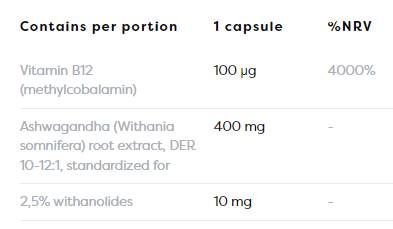 Ashwagandha dodatnih 400 mg - 60 kapsula