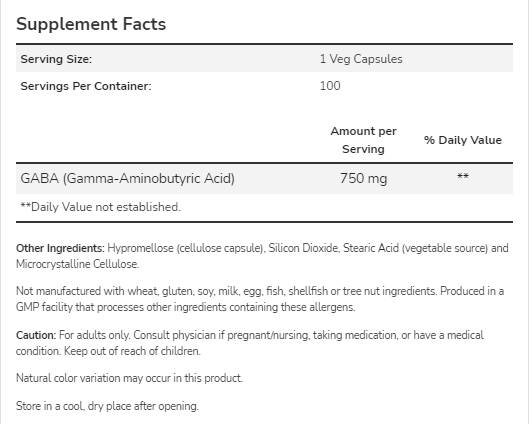GABA 750 mg - 200 kapsula