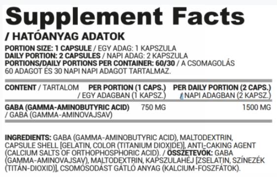 GABA 750 mg - 60 kapsula