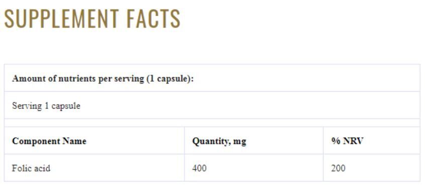 GRASSBERG folna kiselina 400 mcg 60 kap