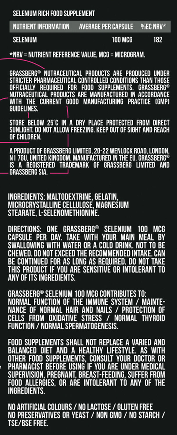 GRASSBERG Selen 100mcg 60 kaps