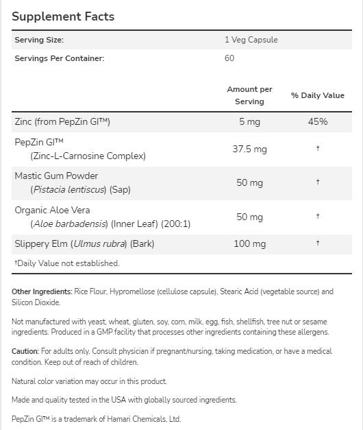 Gastro Comfort™ s PepZin GI™ - 60 kapsula