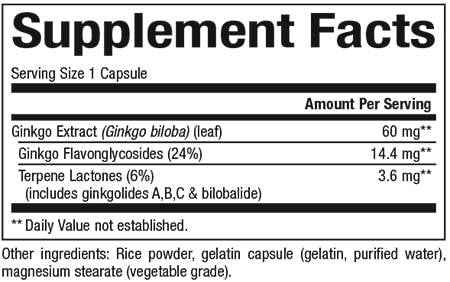 Ginkgo Biloba 60 mg - 120 kapsula