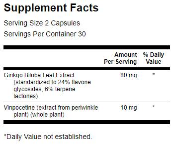 Ginkgo s vinpocetinom (standardizirano) 40 mg - 60 kapsula