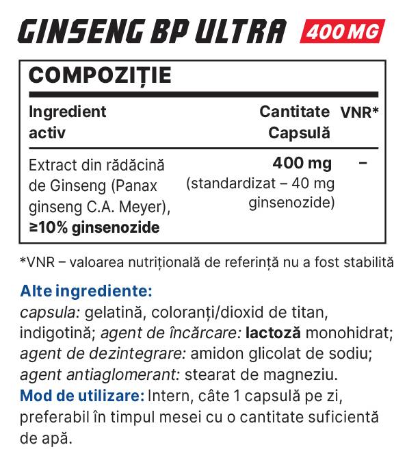 Ginseng BP Ultra 400 mg - 30 kapsula