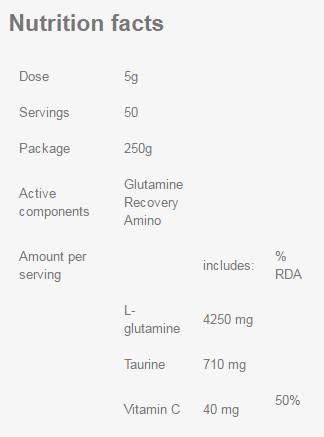 Glutamine Recovery Amino - 250 grama
