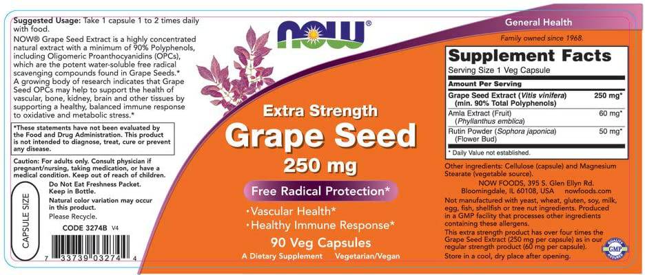 Sjemenke grožđa 250 mg/Extra Strength - 90 kapsula