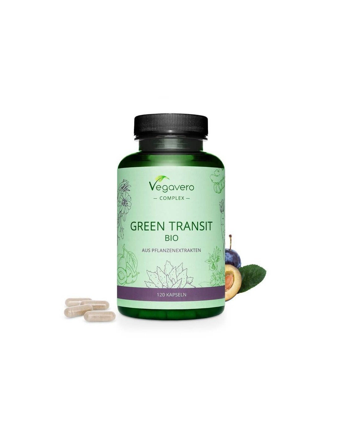 Green Transit Bio/ Biljna formula za dobru probavu, 120 <tc>Vegavero</tc> kapsule