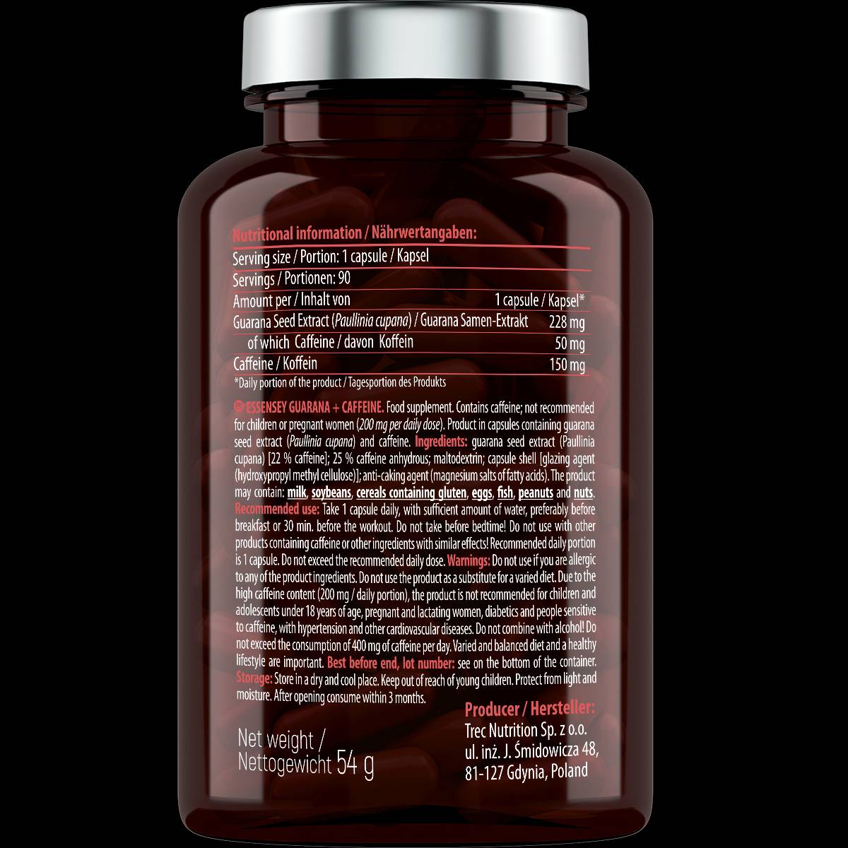 Guarana + kofein - 90 kapsula