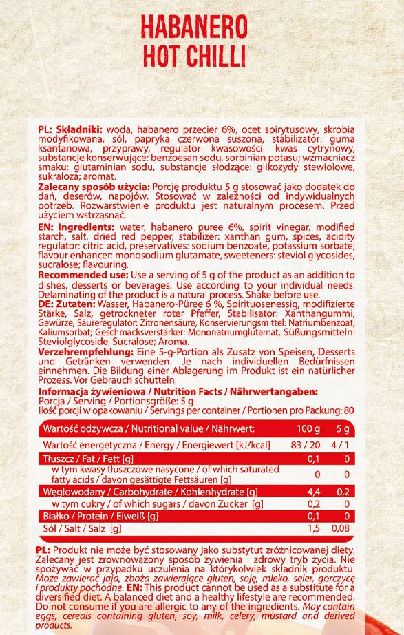 Habanero ljuti čili umak | Niskokalorično - 400 ml