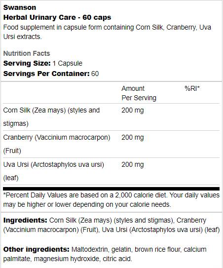 Herbal Urinary Care 60 kapsula