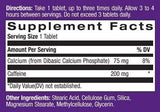 Visok sadržaj kofeina 200 mg. 100 kartica.