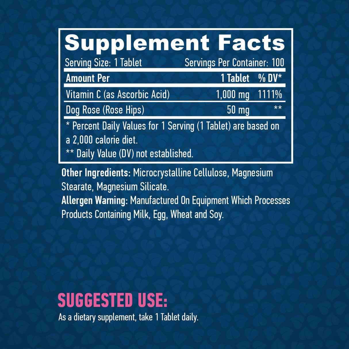 Visoko potentni vitamin C 1000 mg s bokovima šipka 100 tableta.