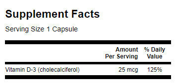 Visoko potentni vitamin D3 1000 IU - 250 kapsula