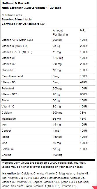 ABC-Z Vegan velike snage - 120 tableta