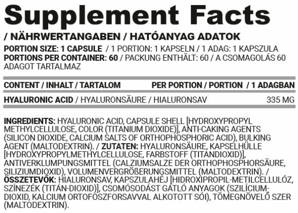 Hijaluronske kapice | Hijaluronska kiselina 335 mg - 60 kapsula