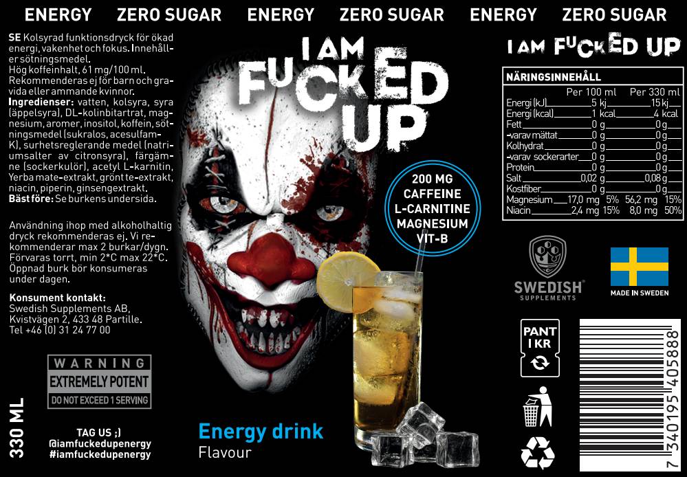 Ja sam NAJEBENI JOKER | Energetski napitak ~ Bez šećera - 330 ml