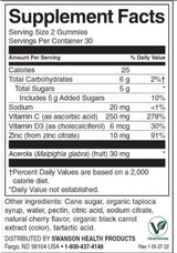 Gumeni bomboni za jačanje imuniteta s acerolom, cinkom i vitaminom C & D | Cherry - 60 tableta za žvakanje