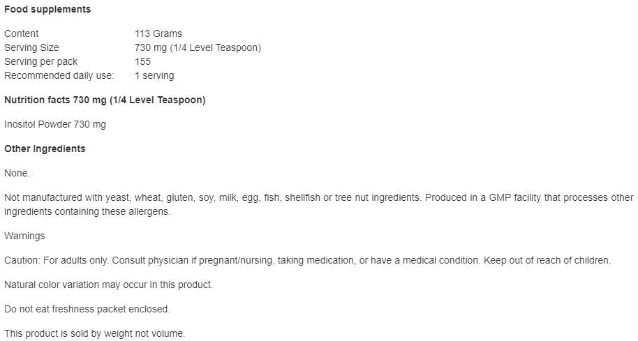 Inozitol u prahu - 113 grama
