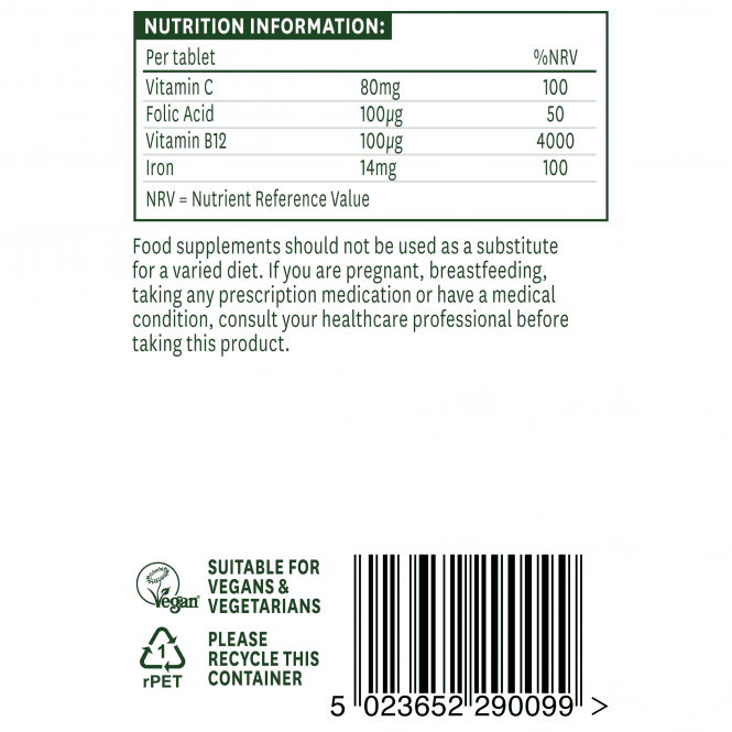 Nježna formula željeza (željezo bisglicinat) 14 mg 90 tableta NaturesAid