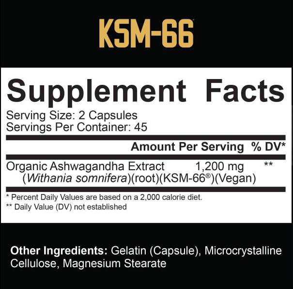 KSM-66® Organic Ashwagandha 600 mg - 90 kapsula