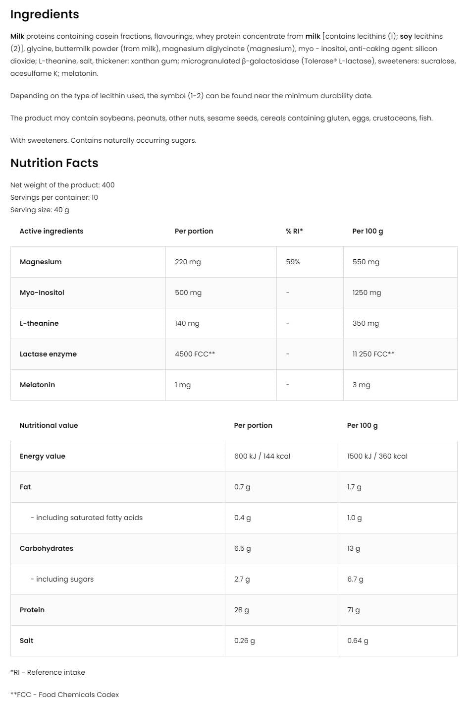 Keep Sleep Night Protein 400 grama