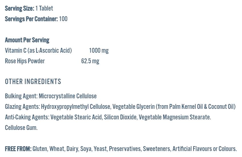 Vitamin-C 1000 mg | s ružičastim kukovima - 100 tableta