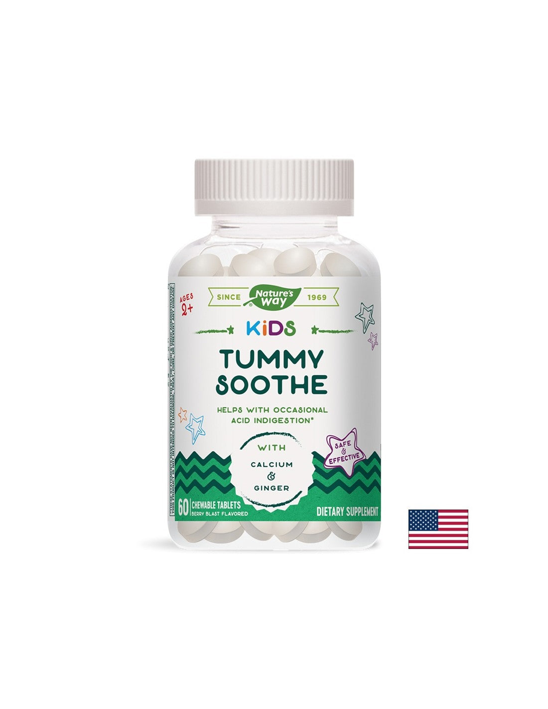 Kids Tummy Soothe /S đumbirom i kalcijem/, 60 tableta za žvakanje Nature's Way