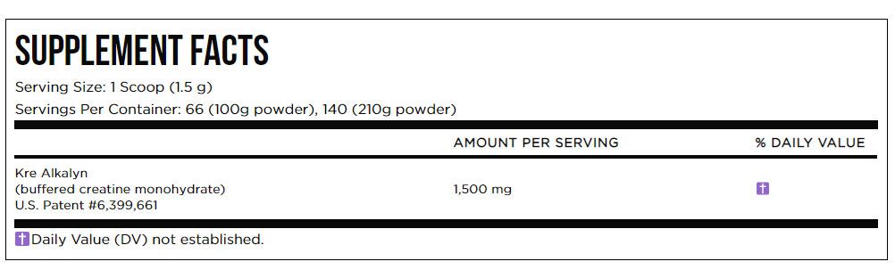 Kre-Alkalyn EFX prah - 100~110 grama