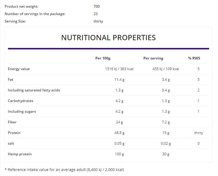 Protein/vege od konoplje 700 grama