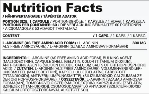 L-arginin 800 mg - 60 kapsula