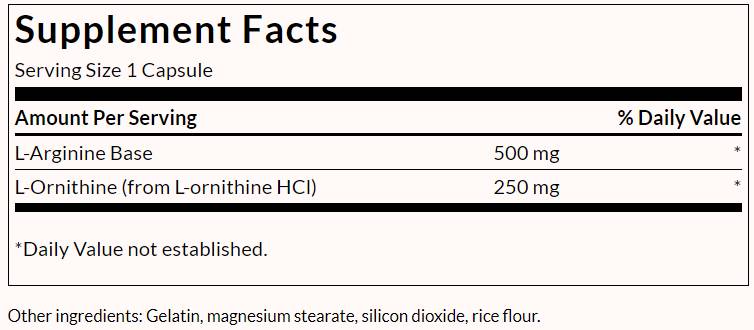 L-arginin & L-ornitin - 100 kapsula