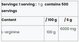 L-arginin u prahu | 100% čist - 500 grama