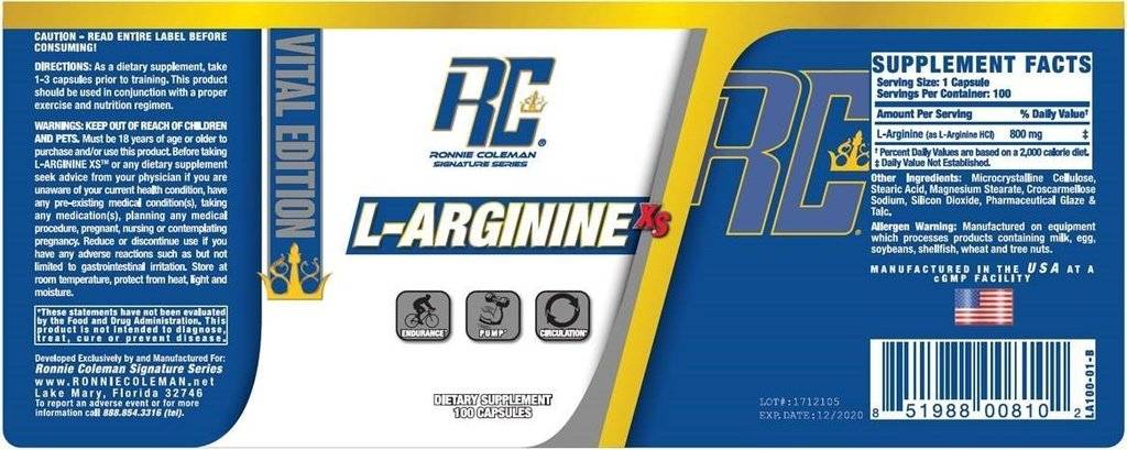 L-Arginin XS - 100 kapsula