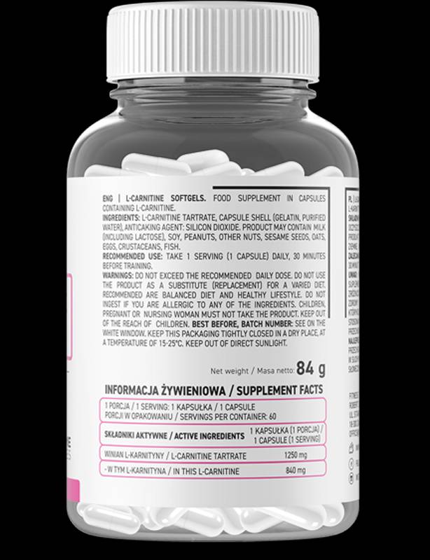 L-karnitin 1250 mg 60 kapsula