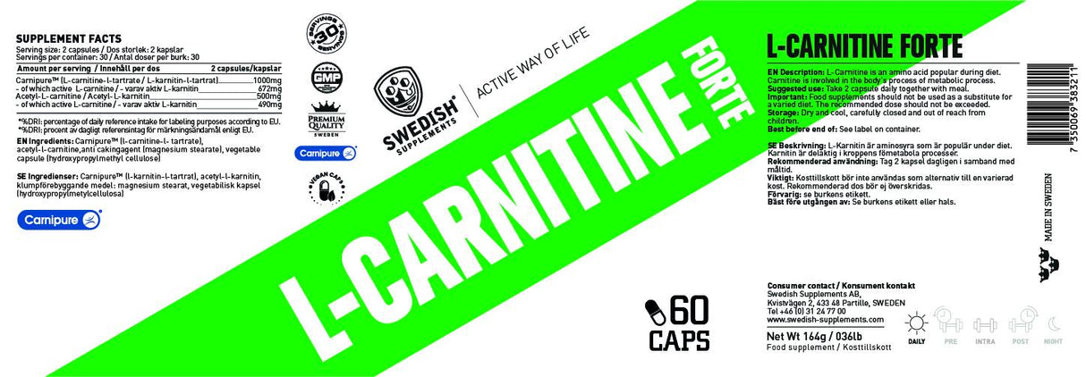 L-Carnitine Forte/Carnipure® + Acetyl - 60 kapsula