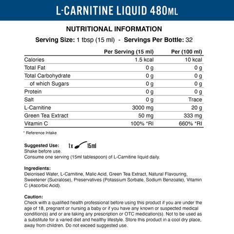 L-Carnitine Liquid 3000 sa zelenim čajem - 480 ml