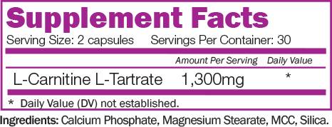 L-karnitin tartrat 1300 mg - 60 kapsula