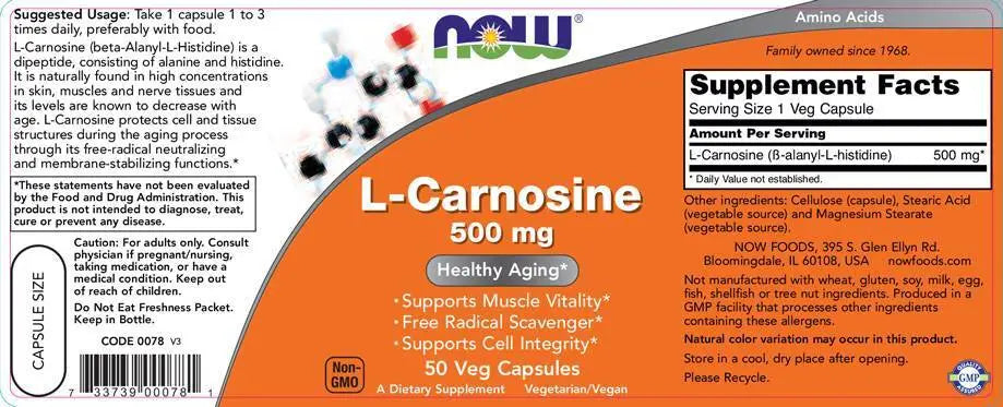 L-karnozin 500 mg - 100 kapsula