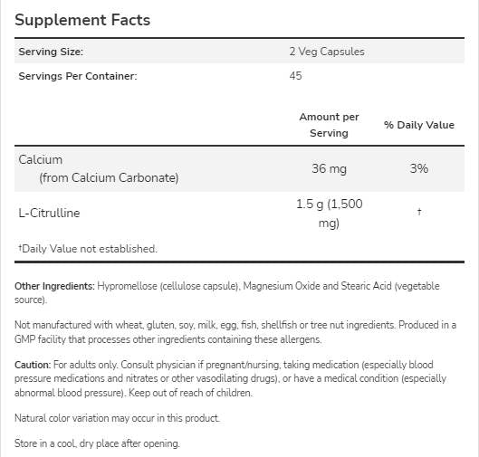 L-citrulin 750 mg - 90 kapsula