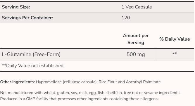 L-Glutamin 500 mg - 120 kapsula